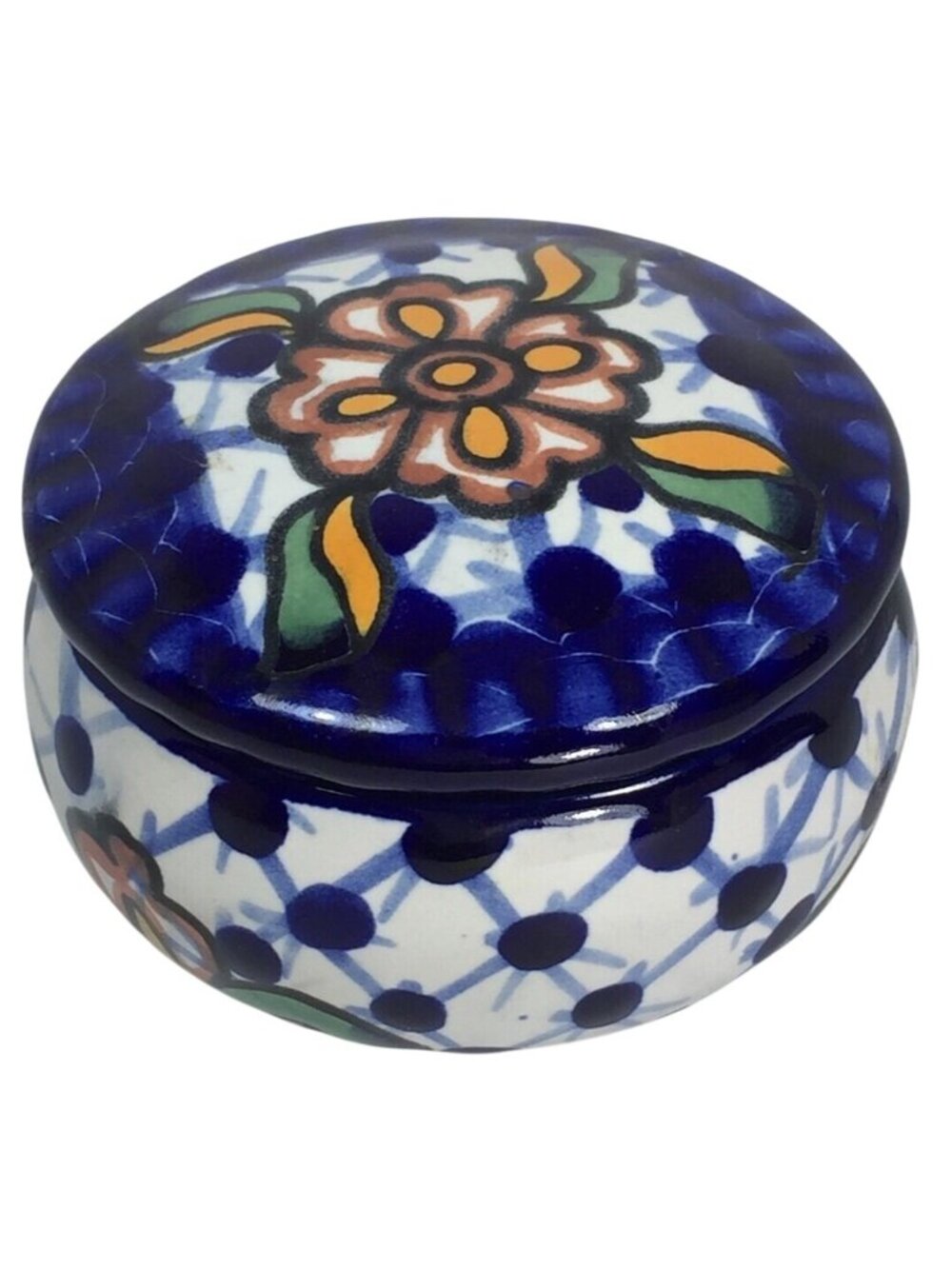 Traditional Design Multi-color Trinket or Dresser Box Made in Mexico 3.5" x 2" - Picture 5 of 8